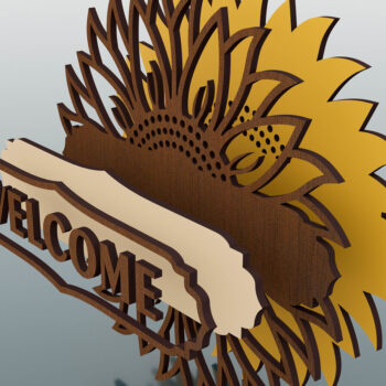 Intra απο ξύλο plywood 3mm-4mm πάχος – Σήμα καλωσορίσματος, Κρεμάστρα πόρτας κοπής με λέιζερ Δίασταση  20x20 cm INTRAFABR-59071534 - Image 3