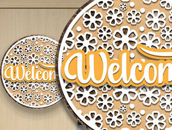 Intra απο ξύλο plywood 3mm-4mm πάχος – Κρεμάστρα πόρτας καλωσορίσματος με D Δίασταση  20x20 cm INTRAFABR-68627202 - Image 1