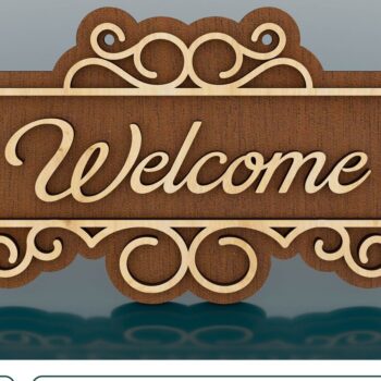 Intra απο ξύλο plywood 3mm-4mm πάχος – Σήμα καλωσορίσματος, Κρεμάστρα πόρτας κοπής με λέιζερ Δίασταση  20x20 cm INTRAFABR-58958295 - Image 1