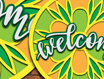 Intra απο ξύλο plywood 3mm-4mm πάχος – Κρεμάστρα πόρτας με καλωσορίσματος Δίασταση  20x20 cm INTRAFABR-68401141 - Image 1