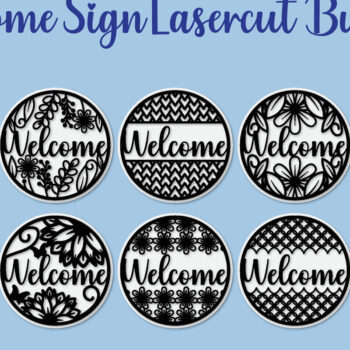 Intra απο ξύλο plywood 3mm-4mm πάχος – Welcome Sign Lasercut - Αρχείο Lasercut Δίασταση  40x30 cm INTRAFABR-124413299 - Image 1