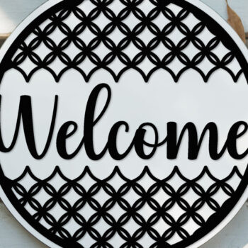 Intra απο ξύλο plywood 3mm-4mm πάχος – Welcome Sign Lasercut - Αρχείο Lasercut Δίασταση  40x30 cm INTRAFABR-124413299 - Image 8