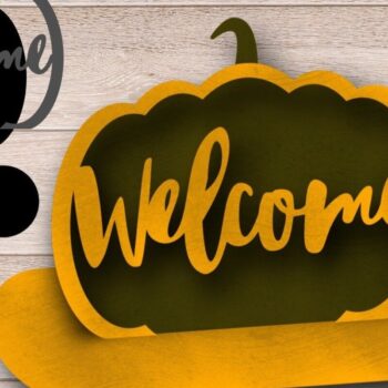 Intra απο ξύλο plywood 3mm-4mm πάχος – Σημάδι καλωσορίσματος,  κοπής λέιζερ κολοκύθας Δίασταση  20x20 cm INTRAFABR-34579405 - Image 5