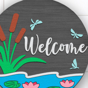 Intra απο ξύλο plywood 3mm-4mm πάχος – Πινακίδα καλωσορίσματος, Lake Door Hanger DXF Δίασταση  20x20 cm INTRAFABR-120363852 - Image 3