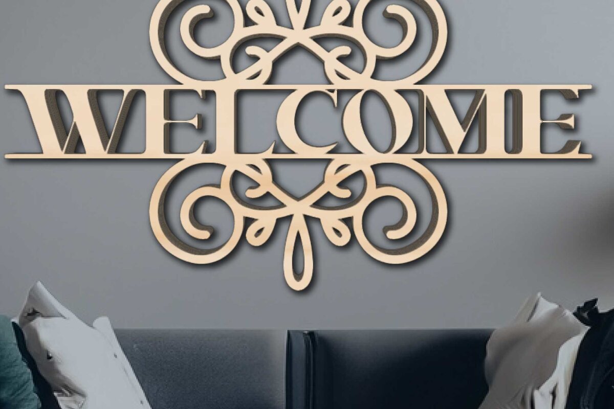 Intra απο ξύλο plywood 3mm-4mm πάχος – Σήμα καλωσορίσματος, Σήμα καλωσορίσματος Δίασταση  20x20 cm INTRAFABR-72325323