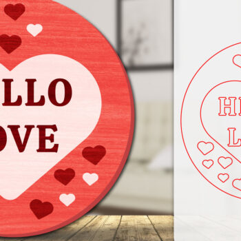 Intra απο ξύλο plywood 3mm-4mm πάχος – Καλώς ήρθατε Sign Valentine Door Lasercut Δίασταση  40x30 cm INTRAFABR-114811575 - Image 3