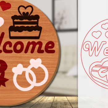 Intra απο ξύλο plywood 3mm-4mm πάχος – Καλώς ήρθατε Sign Valentine Door Lasercut Δίασταση  40x30 cm INTRAFABR-114811575 - Image 11