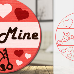 Intra απο ξύλο plywood 3mm-4mm πάχος – Καλώς ήρθατε Sign Valentine Door Lasercut Δίασταση  40x30 cm INTRAFABR-114811264