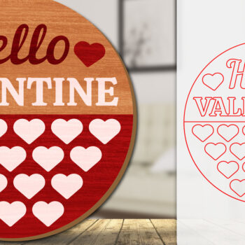 Intra απο ξύλο plywood 3mm-4mm πάχος – Καλώς ήρθατε Sign Valentine Door Lasercut Δίασταση  40x30 cm INTRAFABR-114811317 - Image 1