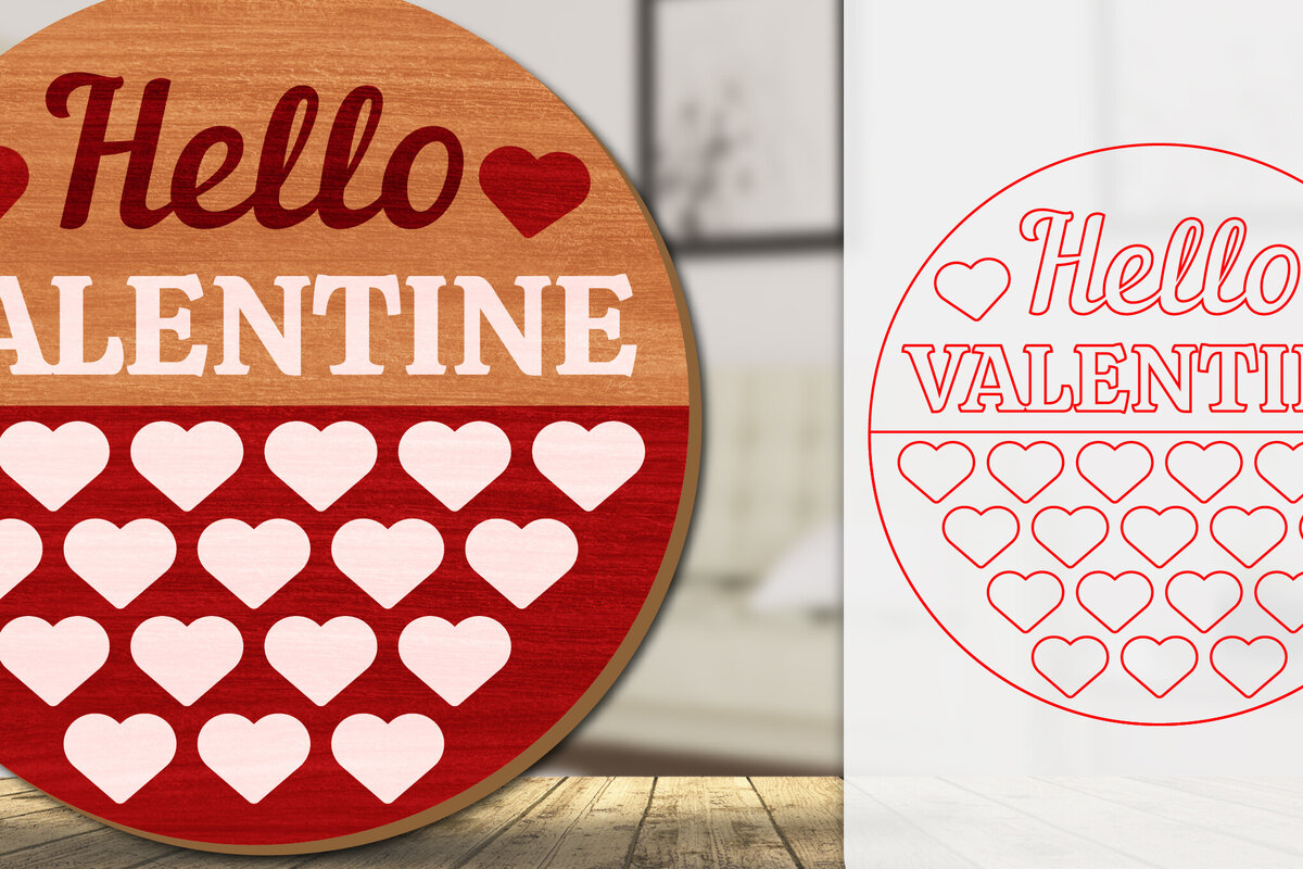 Intra απο ξύλο plywood 3mm-4mm πάχος – Καλώς ήρθατε Sign Valentine Door Lasercut Δίασταση  40x30 cm INTRAFABR-114811317