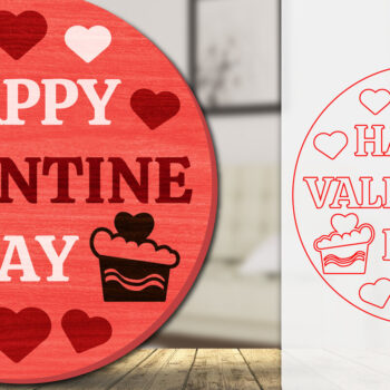 Intra απο ξύλο plywood 3mm-4mm πάχος – Καλώς ήρθατε Sign Valentine Door Lasercut Δίασταση  40x30 cm INTRAFABR-114811359 - Image 1