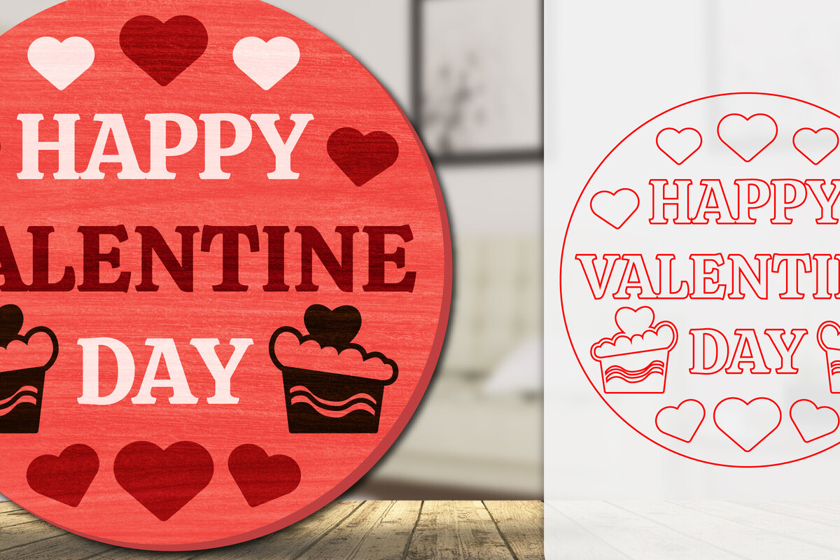 Intra απο ξύλο plywood 3mm-4mm πάχος – Καλώς ήρθατε Sign Valentine Door Lasercut Δίασταση  40x30 cm INTRAFABR-114811359