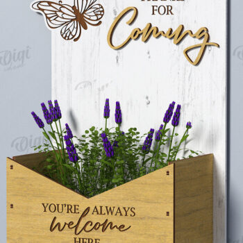 Intra απο ξύλο plywood 3mm-4mm πάχος – Πινακίδα καλωσορίσματος με Lasercut Δίασταση  20x20 cm INTRAFABR-122883782 - Image 1