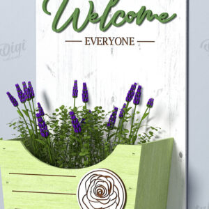 Intra απο ξύλο plywood 3mm-4mm πάχος – Πινακίδα καλωσορίσματος με Lasercut Δίασταση  20x20 cm INTRAFABR-122884285