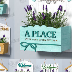 Intra απο ξύλο plywood 3mm-4mm πάχος – Πινακίδες καλωσορίσματος με Πακέτο λουλουδιών Δίασταση  20x20 cm INTRAFABR-123088975