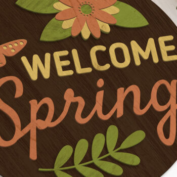 Intra απο ξύλο plywood 3mm-4mm πάχος – Καλωσόρισμα Ανοιξιάτικο διακοσμητικό κομμένο πάνελ Δίασταση  40x30 cm INTRAFABR-91235146 - Image 3