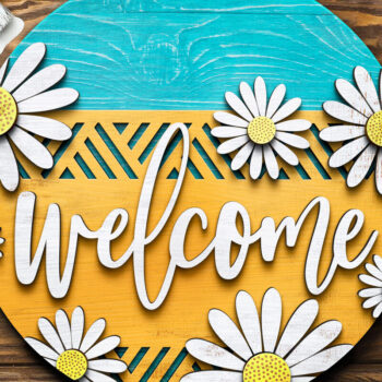 Intra απο ξύλο plywood 3mm-4mm πάχος – Welcome Spring Door Hanger, Laser Δίασταση  20x20 cm INTRAFABR-119023134 - Image 6