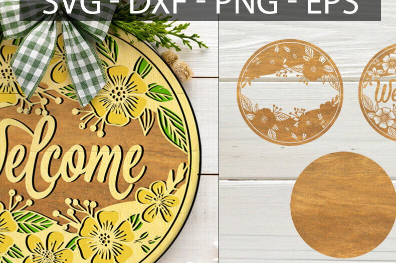 Intra απο ξύλο plywood 3mm-4mm πάχος – Welcome Spring Door, Ξύλινη στρογγυλή πινακίδα Δίασταση  20x20 cm INTRAFABR-117547097