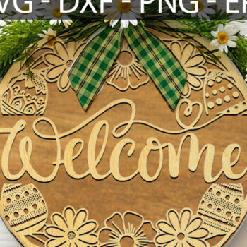 Intra απο ξύλο plywood 3mm-4mm πάχος – Welcome Spring Door, Ξύλινη στρογγυλή πινακίδα Δίασταση 20x20 cm INTRAFABR-117547382 - Image 2