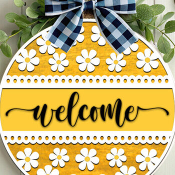 Intra απο ξύλο plywood 3mm-4mm πάχος – Welcome Spring Door, Ξύλινη στρογγυλή πινακίδα Δίασταση  20x20 cm INTRAFABR-117547563 - Image 2