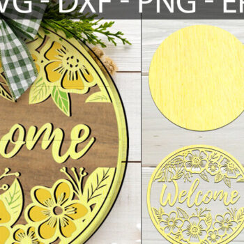 Intra απο ξύλο plywood 3mm-4mm πάχος – Welcome Spring Door, Ξύλινη στρογγυλή πινακίδα Δίασταση  20x20 cm INTRAFABR-117546952 - Image 1