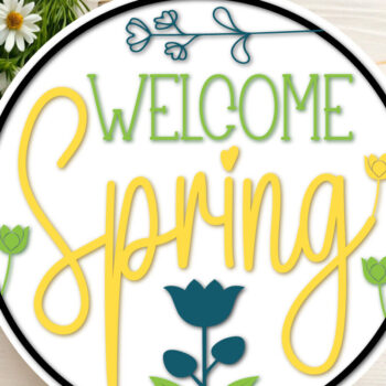 Intra απο ξύλο plywood 3mm-4mm πάχος – Καλωσόρισμα Spring Round Design Δίασταση  40x30 cm INTRAFABR-118339515 - Image 1