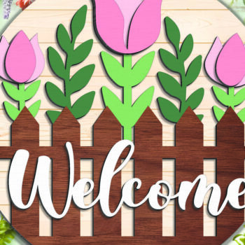 Intra απο ξύλο plywood 3mm-4mm πάχος – Welcome Spring Sign - Break Jhon Δίασταση 40x30 cm INTRAFABR-95035194 - Image 1