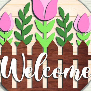 Intra απο ξύλο plywood 3mm-4mm πάχος – Welcome Spring Sign - Break Jhon Δίασταση 40x30 cm INTRAFABR-95035194 - Image 2