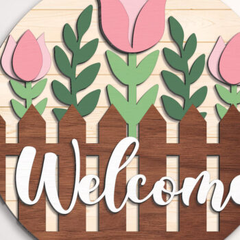 Intra απο ξύλο plywood 3mm-4mm πάχος – Welcome Spring Sign - Break Jhon Δίασταση 40x30 cm INTRAFABR-95035194 - Image 3