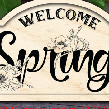 Intra απο ξύλο plywood 3mm-4mm πάχος – Μοτίβο κοπής με λέιζερ καλωσορίσματος Spring Sign Δίασταση  40x30 cm INTRAFABR-29232243 - Image 2