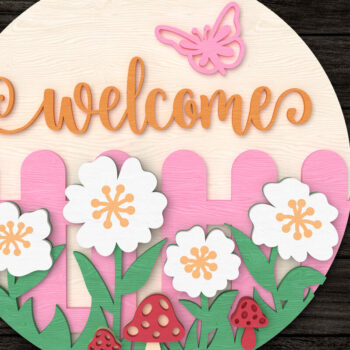 Intra απο ξύλο plywood 3mm-4mm πάχος – Καλωσόρισμα Spring Sign Δίασταση  40x30 cm INTRAFABR-113396372 - Image 1