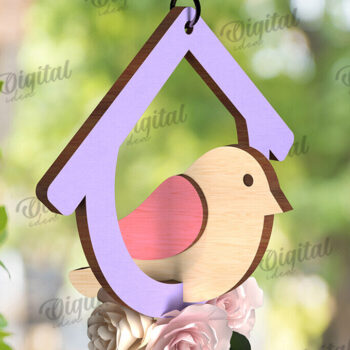 Intra απο ξύλο plywood 3mm-4mm πάχος – Καλώς ήρθες Άνοιξη. Bird Decor Δίασταση  20x20 cm INTRAFABR-116177981 - Image 1