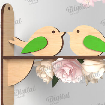 Intra απο ξύλο plywood 3mm-4mm πάχος – Καλώς ήρθες Άνοιξη. Bird Decor Δίασταση  20x20 cm INTRAFABR-116177520 - Image 1