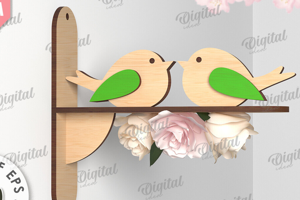 Intra απο ξύλο plywood 3mm-4mm πάχος – Καλώς ήρθες Άνοιξη. Bird Decor Δίασταση  20x20 cm INTRAFABR-116177520