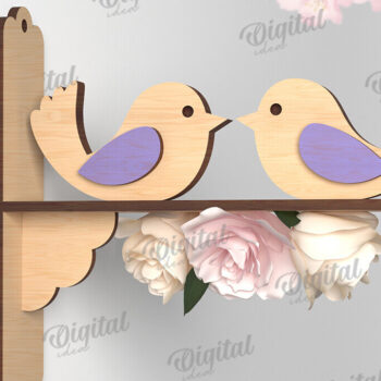 Intra απο ξύλο plywood 3mm-4mm πάχος – Καλώς ήρθες Άνοιξη. Bird Decor Δίασταση  20x20 cm INTRAFABR-116177575 - Image 1