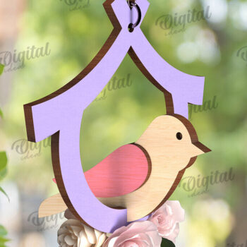Intra απο ξύλο plywood 3mm-4mm πάχος – Καλώς ήρθες Άνοιξη. Bird Decor Δίασταση  20x20 cm INTRAFABR-116177665 - Image 1