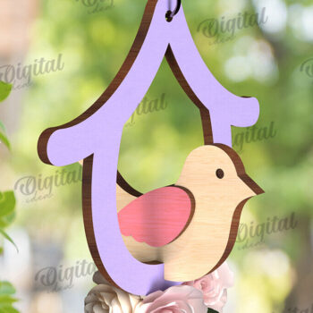 Intra απο ξύλο plywood 3mm-4mm πάχος – Καλώς ήρθες Άνοιξη. Bird Decor Δίασταση  20x20 cm INTRAFABR-116177859 - Image 1