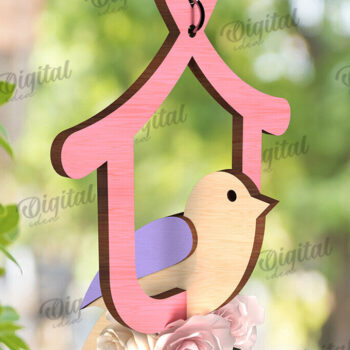 Intra απο ξύλο plywood 3mm-4mm πάχος – Καλώς ήρθες Άνοιξη. Bird Decor Δίασταση  20x20 cm INTRAFABR-116177950 - Image 1