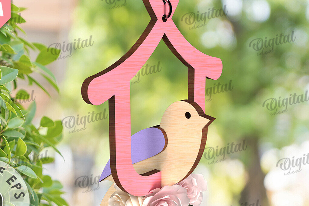 Intra απο ξύλο plywood 3mm-4mm πάχος – Καλώς ήρθες Άνοιξη. Bird Decor Δίασταση  20x20 cm INTRAFABR-116177950