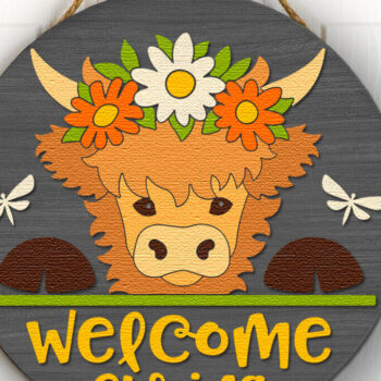 Intra απο ξύλο plywood 3mm-4mm πάχος – Καλώς ορίσατε Spring, Πολυεπίπεδη πινακίδα πόρτας Δίασταση  20x20 cm INTRAFABR-117356460 - Image 2