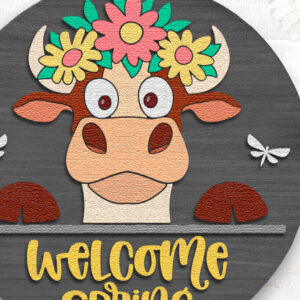 Intra απο ξύλο plywood 3mm-4mm πάχος – Καλώς ορίσατε Spring, Πολυεπίπεδη πινακίδα πόρτας Δίασταση  20x20 cm INTRAFABR-114275475