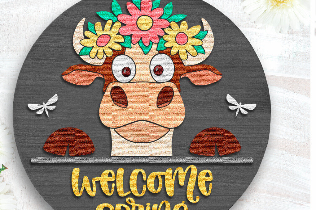 Intra απο ξύλο plywood 3mm-4mm πάχος – Καλώς ορίσατε Spring, Πολυεπίπεδη πινακίδα πόρτας Δίασταση  20x20 cm INTRAFABR-114275475