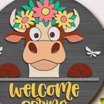 Intra απο ξύλο plywood 3mm-4mm πάχος – Καλώς ορίσατε Spring, Πολυεπίπεδη πινακίδα πόρτας Δίασταση  20x20 cm INTRAFABR-114275475 - Image 3