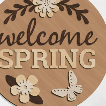 Intra απο ξύλο plywood 3mm-4mm πάχος – Welcome Spring Wall Panel, Δίασταση  45x45 cm INTRAFABR-91574071 - Image 1