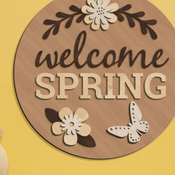 Intra απο ξύλο plywood 3mm-4mm πάχος – Welcome Spring Wall Panel, Δίασταση  45x45 cm INTRAFABR-91574071 - Image 2