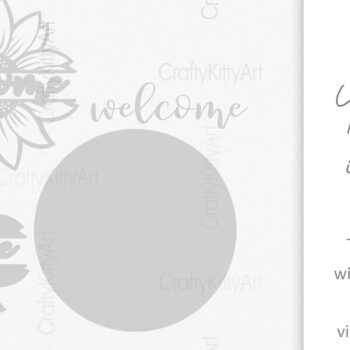 Intra απο ξύλο plywood 3mm-4mm πάχος – Καλώς ήρθατε Sunflower 3D μπροστινή επιγραφή Δίασταση  20x20 cm INTRAFABR-100387890 - Image 3