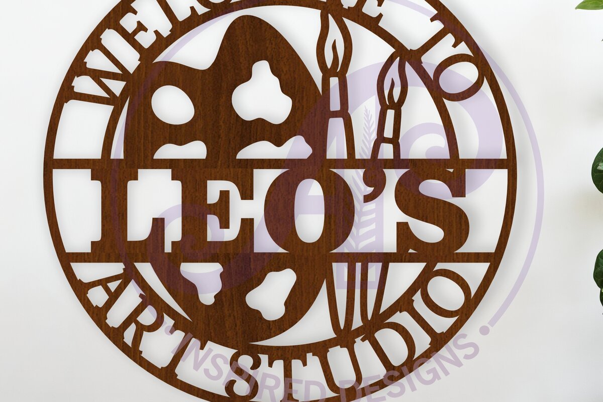 Intra απο ξύλο plywood 3mm-4mm πάχος – Καλώς ήρθατε στο Art Studio Name Wall Art Sign Δίασταση  40x30 cm INTRAFABR-116103159