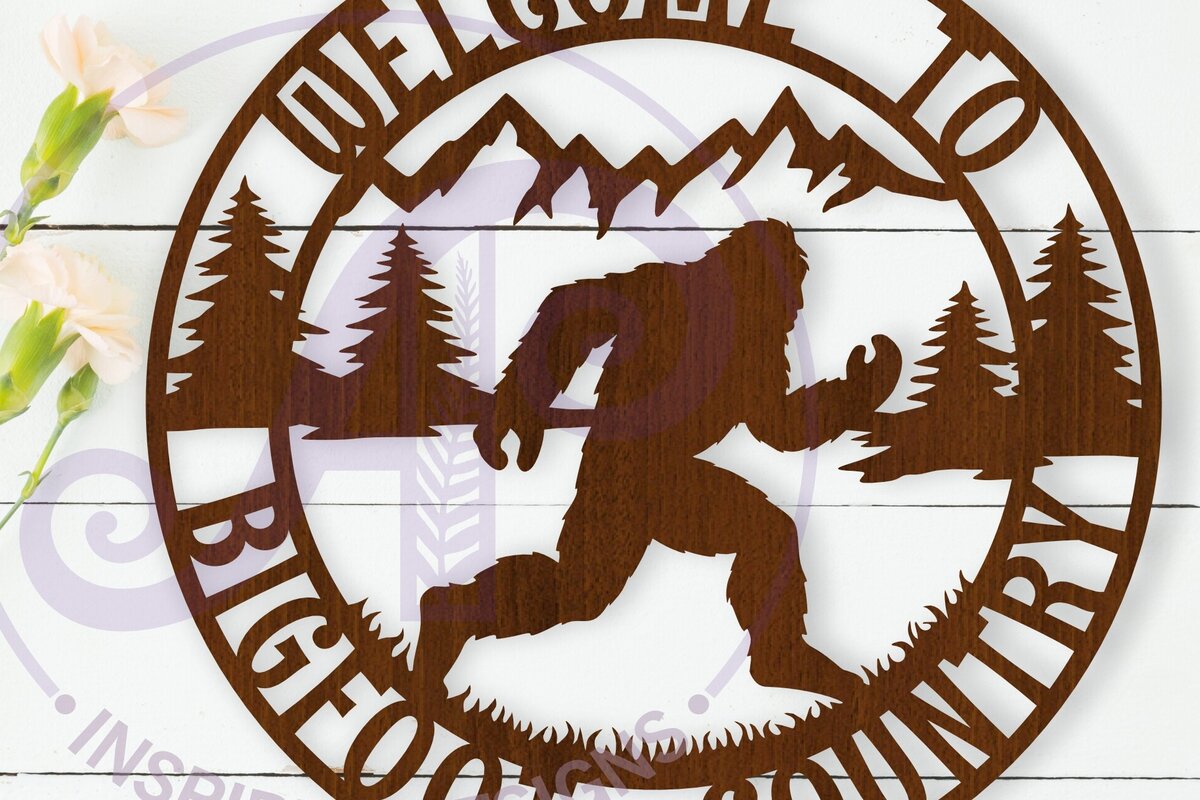 Intra απο ξύλο plywood 3mm-4mm πάχος – Καλώς ήρθατε στο Bigfoot Country Wall Art Sign Δίασταση  40x30 cm INTRAFABR-111446808