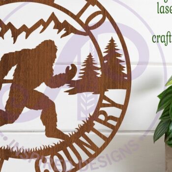 Intra απο ξύλο plywood 3mm-4mm πάχος – Καλώς ήρθατε στο Bigfoot Country Wall Art Sign Δίασταση  40x30 cm INTRAFABR-111446808 - Image 2