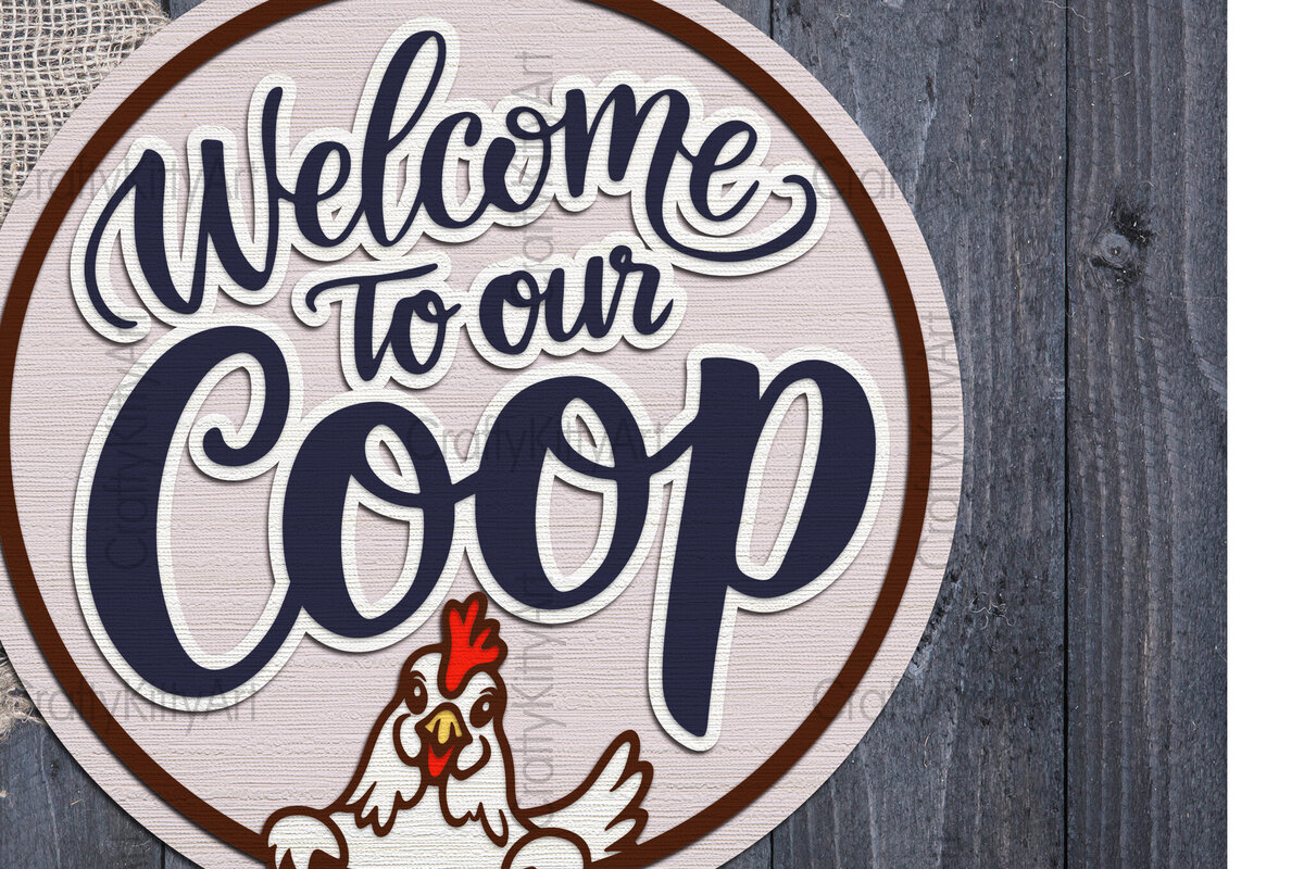 Intra απο ξύλο plywood 3mm-4mm πάχος – Καλώς ήρθατε στο Our Coop 3D Farm Sign Δίασταση  40x30 cm INTRAFABR-100386990